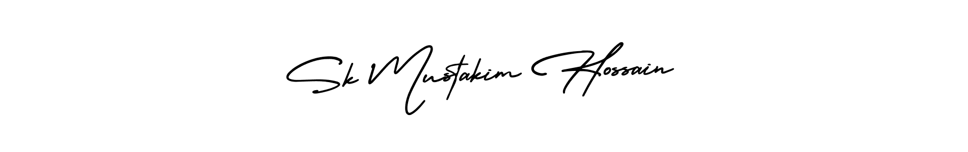 This is the best signature style for the Sk Mustakim Hossain name. Also you like these signature font (AmerikaSignatureDemo-Regular). Mix name signature. Sk Mustakim Hossain signature style 3 images and pictures png