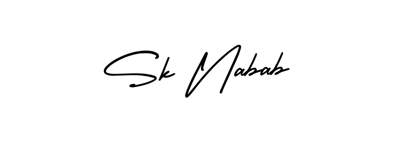 Sk Nabab stylish signature style. Best Handwritten Sign (AmerikaSignatureDemo-Regular) for my name. Handwritten Signature Collection Ideas for my name Sk Nabab. Sk Nabab signature style 3 images and pictures png