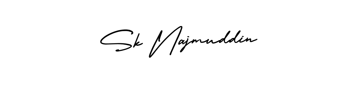 Make a beautiful signature design for name Sk Najmuddin. With this signature (AmerikaSignatureDemo-Regular) style, you can create a handwritten signature for free. Sk Najmuddin signature style 3 images and pictures png