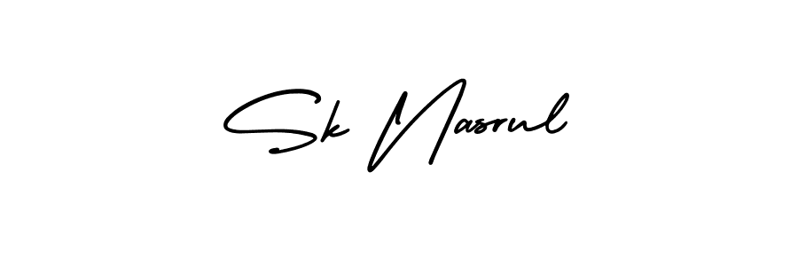 Also You can easily find your signature by using the search form. We will create Sk Nasrul name handwritten signature images for you free of cost using AmerikaSignatureDemo-Regular sign style. Sk Nasrul signature style 3 images and pictures png