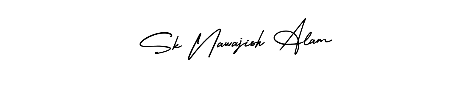 The best way (AmerikaSignatureDemo-Regular) to make a short signature is to pick only two or three words in your name. The name Sk Nawajish Alam include a total of six letters. For converting this name. Sk Nawajish Alam signature style 3 images and pictures png