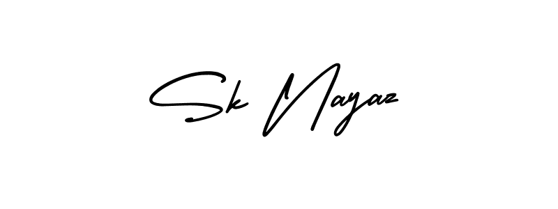 Design your own signature with our free online signature maker. With this signature software, you can create a handwritten (AmerikaSignatureDemo-Regular) signature for name Sk Nayaz. Sk Nayaz signature style 3 images and pictures png
