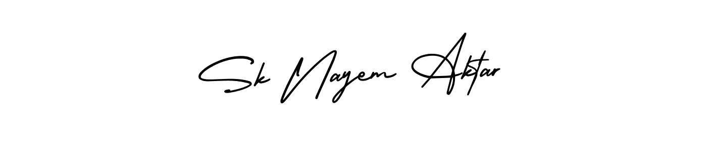 Create a beautiful signature design for name Sk Nayem Aktar. With this signature (AmerikaSignatureDemo-Regular) fonts, you can make a handwritten signature for free. Sk Nayem Aktar signature style 3 images and pictures png