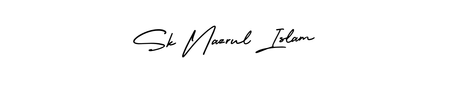 You should practise on your own different ways (AmerikaSignatureDemo-Regular) to write your name (Sk Nazrul Islam) in signature. don't let someone else do it for you. Sk Nazrul Islam signature style 3 images and pictures png