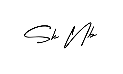 The best way (AmerikaSignatureDemo-Regular) to make a short signature is to pick only two or three words in your name. The name Sk Nb include a total of six letters. For converting this name. Sk Nb signature style 3 images and pictures png