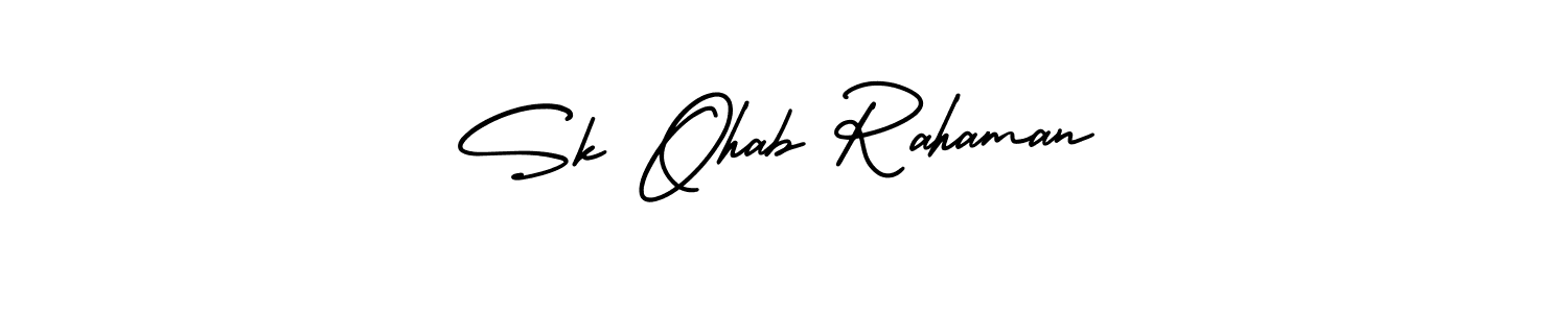 How to make Sk Ohab Rahaman name signature. Use AmerikaSignatureDemo-Regular style for creating short signs online. This is the latest handwritten sign. Sk Ohab Rahaman signature style 3 images and pictures png