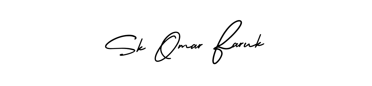 How to make Sk Omar Faruk name signature. Use AmerikaSignatureDemo-Regular style for creating short signs online. This is the latest handwritten sign. Sk Omar Faruk signature style 3 images and pictures png
