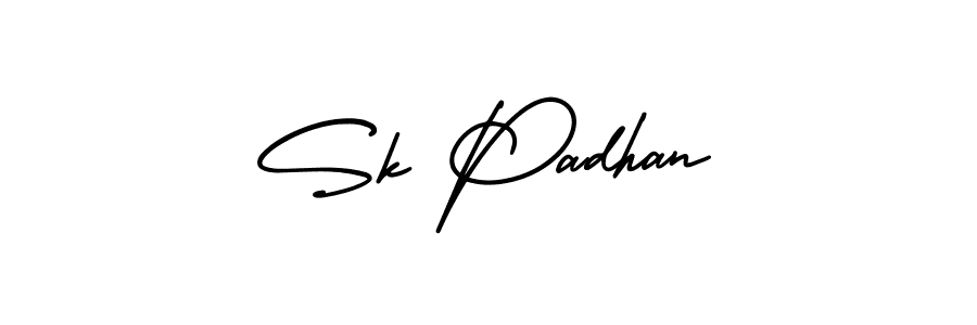 Sk Padhan stylish signature style. Best Handwritten Sign (AmerikaSignatureDemo-Regular) for my name. Handwritten Signature Collection Ideas for my name Sk Padhan. Sk Padhan signature style 3 images and pictures png