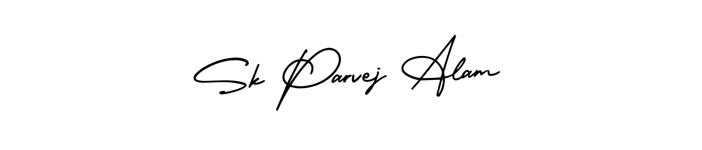 Sk Parvej Alam stylish signature style. Best Handwritten Sign (AmerikaSignatureDemo-Regular) for my name. Handwritten Signature Collection Ideas for my name Sk Parvej Alam. Sk Parvej Alam signature style 3 images and pictures png