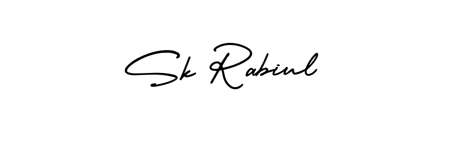 Sk Rabiul stylish signature style. Best Handwritten Sign (AmerikaSignatureDemo-Regular) for my name. Handwritten Signature Collection Ideas for my name Sk Rabiul. Sk Rabiul signature style 3 images and pictures png