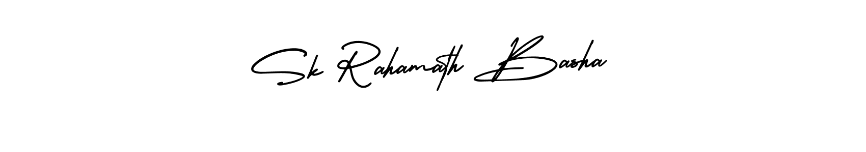 The best way (AmerikaSignatureDemo-Regular) to make a short signature is to pick only two or three words in your name. The name Sk Rahamath Basha include a total of six letters. For converting this name. Sk Rahamath Basha signature style 3 images and pictures png