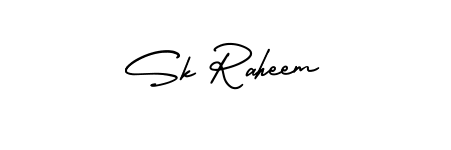 The best way (AmerikaSignatureDemo-Regular) to make a short signature is to pick only two or three words in your name. The name Sk Raheem include a total of six letters. For converting this name. Sk Raheem signature style 3 images and pictures png