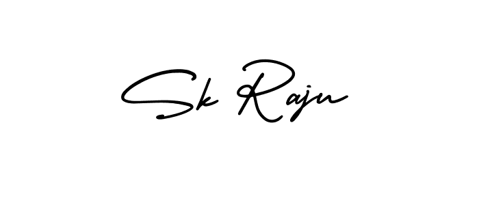 Use a signature maker to create a handwritten signature online. With this signature software, you can design (AmerikaSignatureDemo-Regular) your own signature for name Sk Raju. Sk Raju signature style 3 images and pictures png