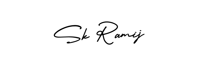 This is the best signature style for the Sk Ramij name. Also you like these signature font (AmerikaSignatureDemo-Regular). Mix name signature. Sk Ramij signature style 3 images and pictures png