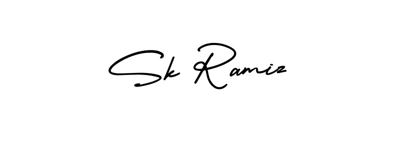 Also You can easily find your signature by using the search form. We will create Sk Ramiz name handwritten signature images for you free of cost using AmerikaSignatureDemo-Regular sign style. Sk Ramiz signature style 3 images and pictures png