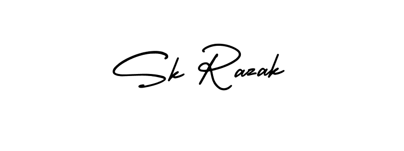 It looks lik you need a new signature style for name Sk Razak. Design unique handwritten (AmerikaSignatureDemo-Regular) signature with our free signature maker in just a few clicks. Sk Razak signature style 3 images and pictures png