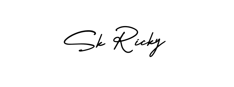 Use a signature maker to create a handwritten signature online. With this signature software, you can design (AmerikaSignatureDemo-Regular) your own signature for name Sk Ricky. Sk Ricky signature style 3 images and pictures png