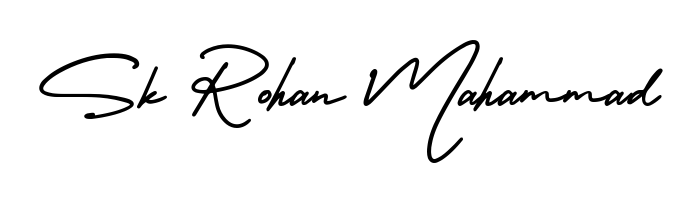 You can use this online signature creator to create a handwritten signature for the name Sk Rohan Mahammad. This is the best online autograph maker. Sk Rohan Mahammad signature style 3 images and pictures png