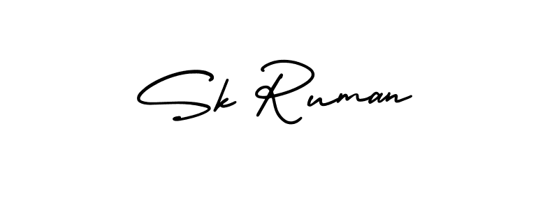 Also You can easily find your signature by using the search form. We will create Sk Ruman name handwritten signature images for you free of cost using AmerikaSignatureDemo-Regular sign style. Sk Ruman signature style 3 images and pictures png