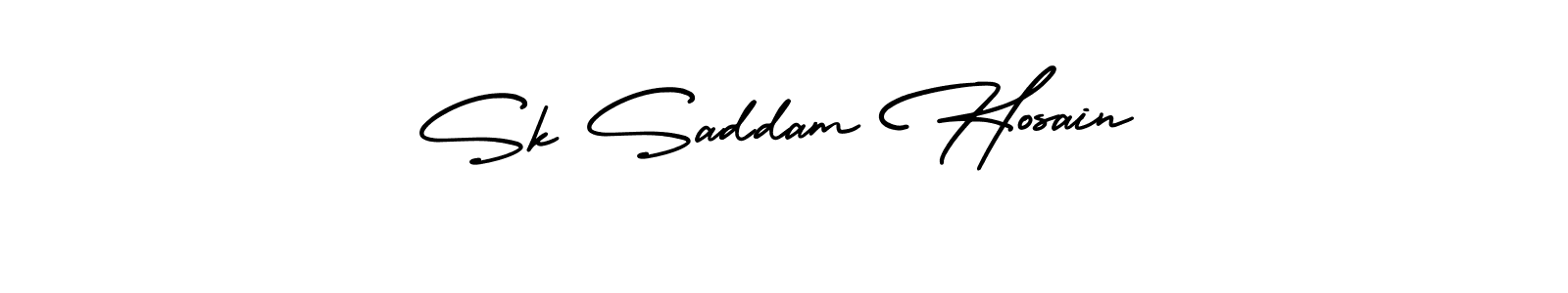 The best way (AmerikaSignatureDemo-Regular) to make a short signature is to pick only two or three words in your name. The name Sk Saddam Hosain include a total of six letters. For converting this name. Sk Saddam Hosain signature style 3 images and pictures png