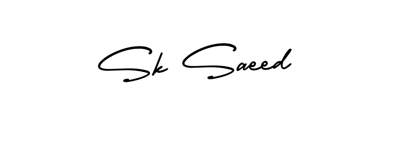 Use a signature maker to create a handwritten signature online. With this signature software, you can design (AmerikaSignatureDemo-Regular) your own signature for name Sk Saeed. Sk Saeed signature style 3 images and pictures png