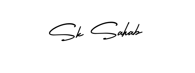 Design your own signature with our free online signature maker. With this signature software, you can create a handwritten (AmerikaSignatureDemo-Regular) signature for name Sk Sahab. Sk Sahab signature style 3 images and pictures png