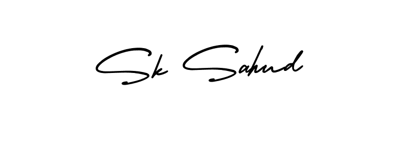 You should practise on your own different ways (AmerikaSignatureDemo-Regular) to write your name (Sk Sahud) in signature. don't let someone else do it for you. Sk Sahud signature style 3 images and pictures png