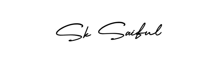 Use a signature maker to create a handwritten signature online. With this signature software, you can design (AmerikaSignatureDemo-Regular) your own signature for name Sk Saiful. Sk Saiful signature style 3 images and pictures png