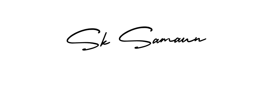 Design your own signature with our free online signature maker. With this signature software, you can create a handwritten (AmerikaSignatureDemo-Regular) signature for name Sk Samaun. Sk Samaun signature style 3 images and pictures png