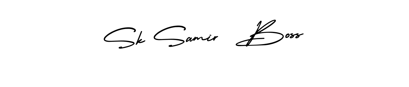 Make a beautiful signature design for name Sk Samir  Boss. With this signature (AmerikaSignatureDemo-Regular) style, you can create a handwritten signature for free. Sk Samir  Boss signature style 3 images and pictures png