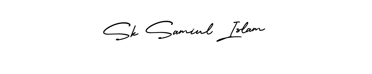 Create a beautiful signature design for name Sk Samiul Islam. With this signature (AmerikaSignatureDemo-Regular) fonts, you can make a handwritten signature for free. Sk Samiul Islam signature style 3 images and pictures png
