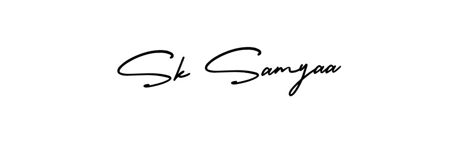 Similarly AmerikaSignatureDemo-Regular is the best handwritten signature design. Signature creator online .You can use it as an online autograph creator for name Sk Samyaa. Sk Samyaa signature style 3 images and pictures png