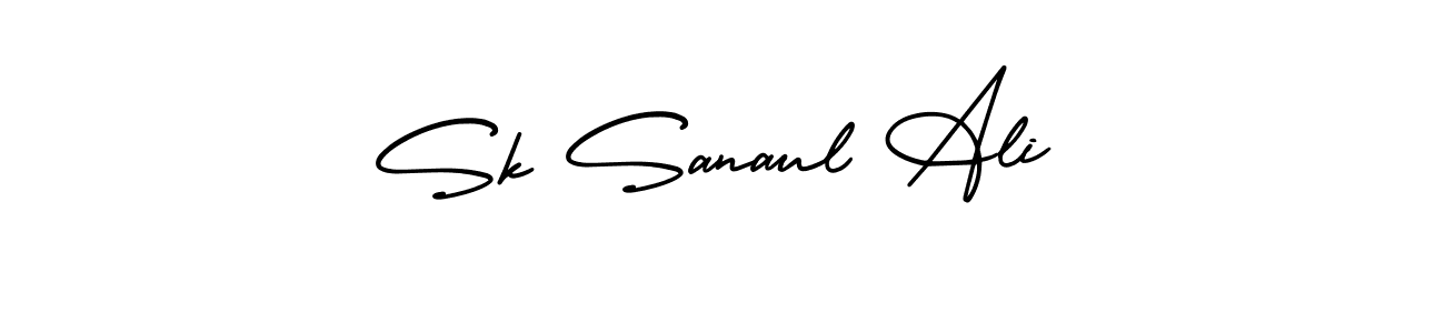 Sk Sanaul Ali stylish signature style. Best Handwritten Sign (AmerikaSignatureDemo-Regular) for my name. Handwritten Signature Collection Ideas for my name Sk Sanaul Ali. Sk Sanaul Ali signature style 3 images and pictures png