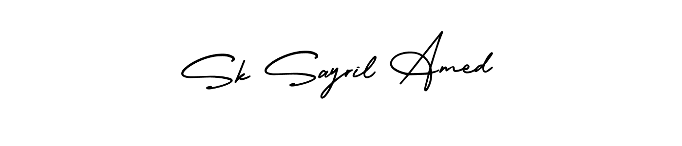 Sk Sayril Amed stylish signature style. Best Handwritten Sign (AmerikaSignatureDemo-Regular) for my name. Handwritten Signature Collection Ideas for my name Sk Sayril Amed. Sk Sayril Amed signature style 3 images and pictures png