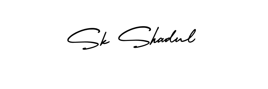 The best way (AmerikaSignatureDemo-Regular) to make a short signature is to pick only two or three words in your name. The name Sk Shadul include a total of six letters. For converting this name. Sk Shadul signature style 3 images and pictures png