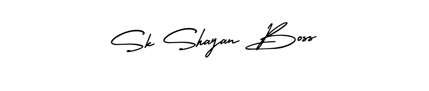 You should practise on your own different ways (AmerikaSignatureDemo-Regular) to write your name (Sk Shayan Boss) in signature. don't let someone else do it for you. Sk Shayan Boss signature style 3 images and pictures png