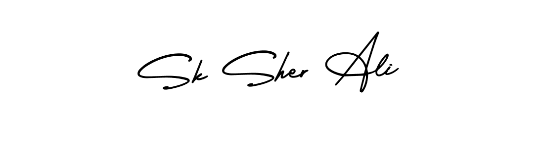 Sk Sher Ali stylish signature style. Best Handwritten Sign (AmerikaSignatureDemo-Regular) for my name. Handwritten Signature Collection Ideas for my name Sk Sher Ali. Sk Sher Ali signature style 3 images and pictures png