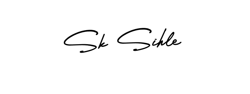 if you are searching for the best signature style for your name Sk Sihle. so please give up your signature search. here we have designed multiple signature styles  using AmerikaSignatureDemo-Regular. Sk Sihle signature style 3 images and pictures png