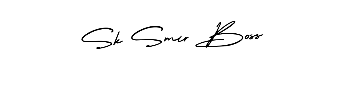 How to make Sk Smir Boss signature? AmerikaSignatureDemo-Regular is a professional autograph style. Create handwritten signature for Sk Smir Boss name. Sk Smir Boss signature style 3 images and pictures png