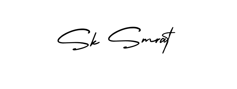 Sk Smrat stylish signature style. Best Handwritten Sign (AmerikaSignatureDemo-Regular) for my name. Handwritten Signature Collection Ideas for my name Sk Smrat. Sk Smrat signature style 3 images and pictures png