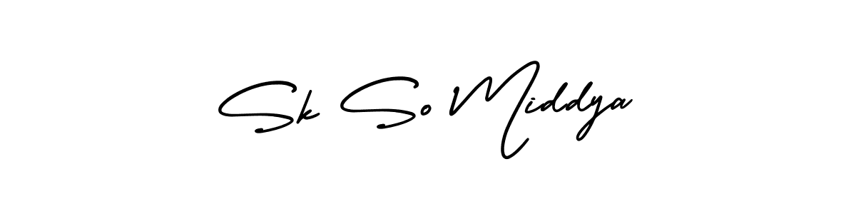 Design your own signature with our free online signature maker. With this signature software, you can create a handwritten (AmerikaSignatureDemo-Regular) signature for name Sk So Middya. Sk So Middya signature style 3 images and pictures png