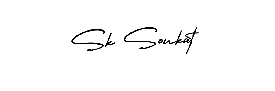 Use a signature maker to create a handwritten signature online. With this signature software, you can design (AmerikaSignatureDemo-Regular) your own signature for name Sk Soukat. Sk Soukat signature style 3 images and pictures png