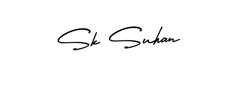 You should practise on your own different ways (AmerikaSignatureDemo-Regular) to write your name (Sk Suhan) in signature. don't let someone else do it for you. Sk Suhan signature style 3 images and pictures png