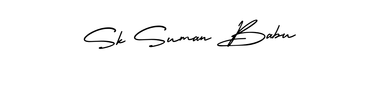 How to make Sk Suman Babu name signature. Use AmerikaSignatureDemo-Regular style for creating short signs online. This is the latest handwritten sign. Sk Suman Babu signature style 3 images and pictures png