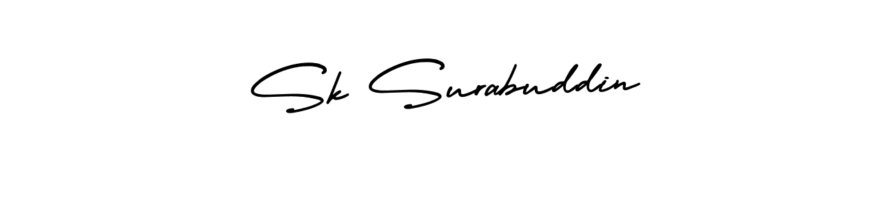 The best way (AmerikaSignatureDemo-Regular) to make a short signature is to pick only two or three words in your name. The name Sk Surabuddin include a total of six letters. For converting this name. Sk Surabuddin signature style 3 images and pictures png