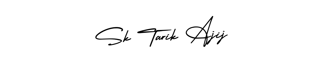 You should practise on your own different ways (AmerikaSignatureDemo-Regular) to write your name (Sk Tarik Ajij) in signature. don't let someone else do it for you. Sk Tarik Ajij signature style 3 images and pictures png