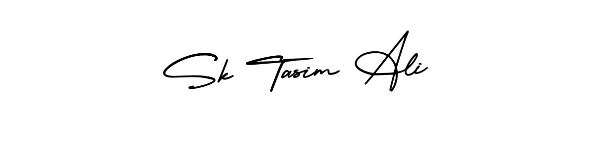 You should practise on your own different ways (AmerikaSignatureDemo-Regular) to write your name (Sk Tasim Ali) in signature. don't let someone else do it for you. Sk Tasim Ali signature style 3 images and pictures png