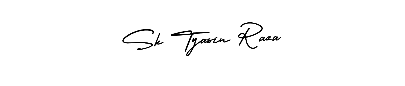 How to make Sk Tyasin Raza name signature. Use AmerikaSignatureDemo-Regular style for creating short signs online. This is the latest handwritten sign. Sk Tyasin Raza signature style 3 images and pictures png