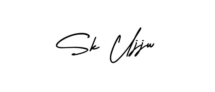 Also You can easily find your signature by using the search form. We will create Sk Ujjw name handwritten signature images for you free of cost using AmerikaSignatureDemo-Regular sign style. Sk Ujjw signature style 3 images and pictures png