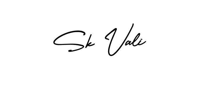 How to make Sk Vali name signature. Use AmerikaSignatureDemo-Regular style for creating short signs online. This is the latest handwritten sign. Sk Vali signature style 3 images and pictures png